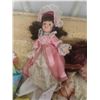 Image 2 : 3 Porcelain Dolls, Doll Cloths, Fabric