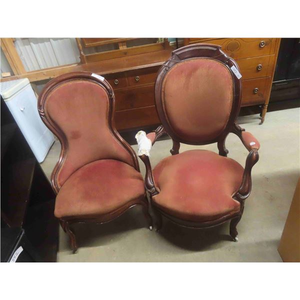2 Parlour Chairs - Lady + Gentleman