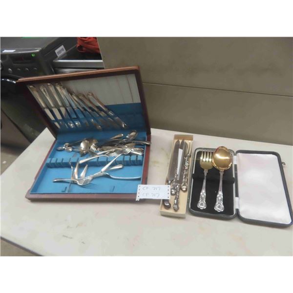 Flatware/ Silverware/ Utensils + 1 Wooden Case