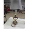 Image 2 : Stained Glass Light Fixture & 2 Brass Lamps
