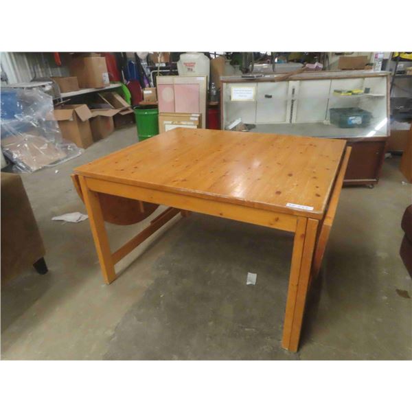 Wooden Table with Drop Leaf - Extended Size 29" x 39" x 87", Folded Down 29" x 39" x 47" 