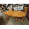 Image 4 : Wooden Table with Drop Leaf - Extended Size 29" x 39" x 87", Folded Down 29" x 39" x 47" 