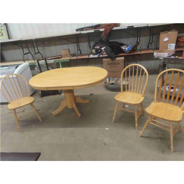 Pedestal Table 29" x 42" x 59" & 3 Chairs