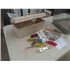 Image 4 : Tool Box with Hand Tools ; Pliers, Screwdrivers, Small Hardware & Kennel 12" x 13" x 17" 