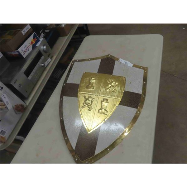 Wall Mount Medieval Shield Display 18" x 25" 