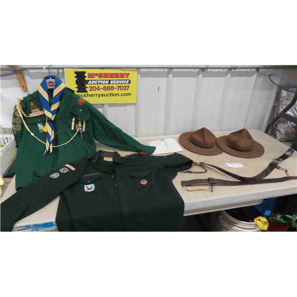 Boy Scout Uniform, Belts, 2 Hats