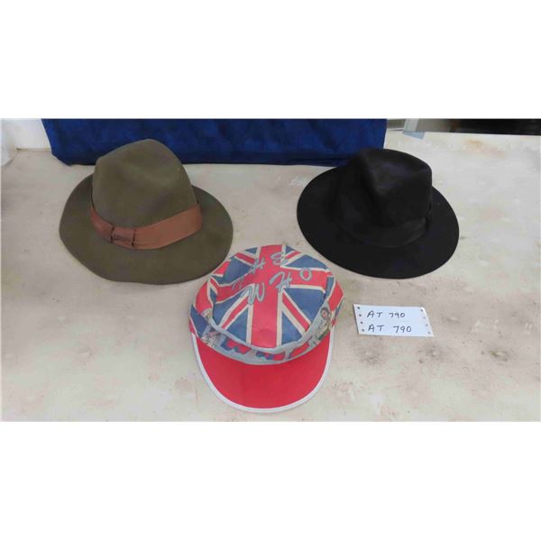 2 Indiana Jones Fedoras + 1 WHO Hat