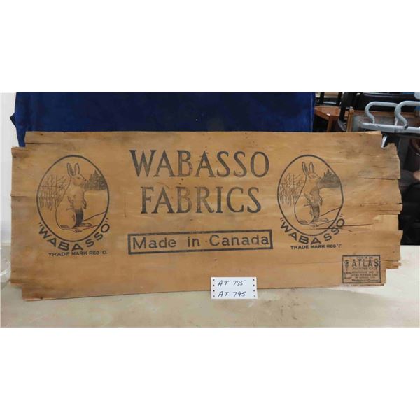 Wood Sign ' Wabasso Fabrics 15" x 36"