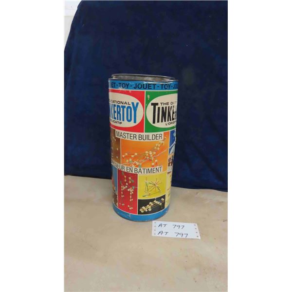 Tinker Toy Set in Canister