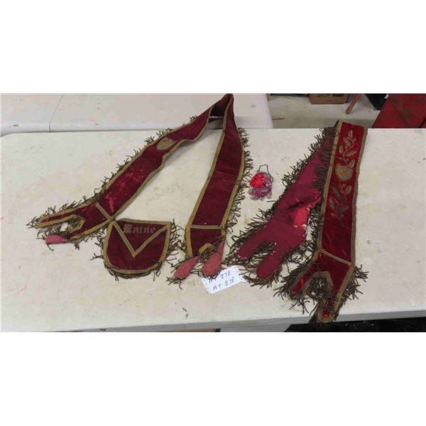 1800s Mason Scarfs + Antique Glass Bead Evening bag - Needs Much Love!