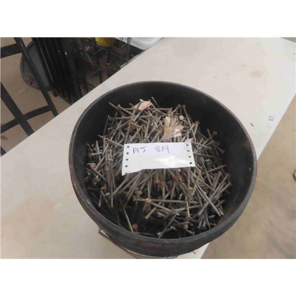 5 Gal Pail Full of 4" Nails