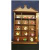 Image 2 : Complete Set of 16 Tea Pots Wade Red Rose Figurines with Wall Cabinet