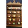 Image 3 : Complete Set of 16 Tea Pots Wade Red Rose Figurines with Wall Cabinet