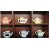 Image 7 : Complete Set of 16 Tea Pots Wade Red Rose Figurines with Wall Cabinet