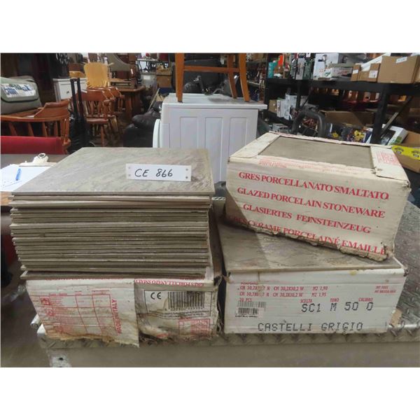 4 Boxes of Glazed Porcelain Tiles 12" x 12"