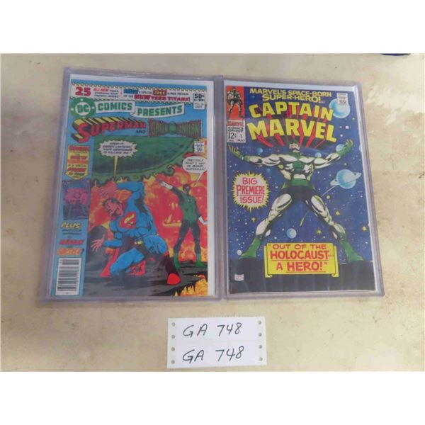 (2) Comics ; Captain Marvel + Superman & Green Lantern