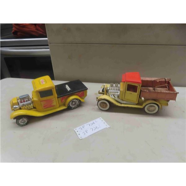 Buddy L Truck Metal + Plastic 4" x 5" x11" & Tonka Plastic Truck 5" x 5" x 11" 