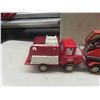 Image 10 : 3 Metal Tonka Trucks ; Crane, Firetruck, Dump Truck - Biggest 3.5" x 7" x 10"