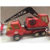 Image 4 : 3 Metal Tonka Trucks ; Crane, Firetruck, Dump Truck - Biggest 3.5" x 7" x 10"