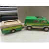 Image 12 : 6 Tonkas ; Winnebago - Plastic + Metal 2.5" x 3.5" x 6", Van- Plastic + Metal 4" x 4" x 8.5"