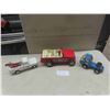 Image 1 : 3 Tonkas; Jeep - Metal 5.5" x 5.5" x 12", Tow Truck - Metal 3.5" x 3.5" x 9", Truck ( no trailer) 