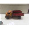 Image 10 : 3 Pressed Metal Trucks ; Husky 5"x 5" x 11", Structo 4" x 4.5" x 11", Lumar 5" x 6"x 14.5"