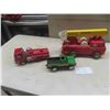 Image 1 : 3 Metal Trucks ; Buddy L Fire Truck 4" x 4" x 9.5", Buddy L Pick Up Truck 3"x 3.5"x 7.5"