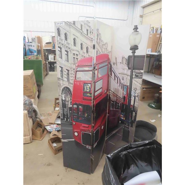 Tall London Bus Room Divider/ Picture 48" x 71" 