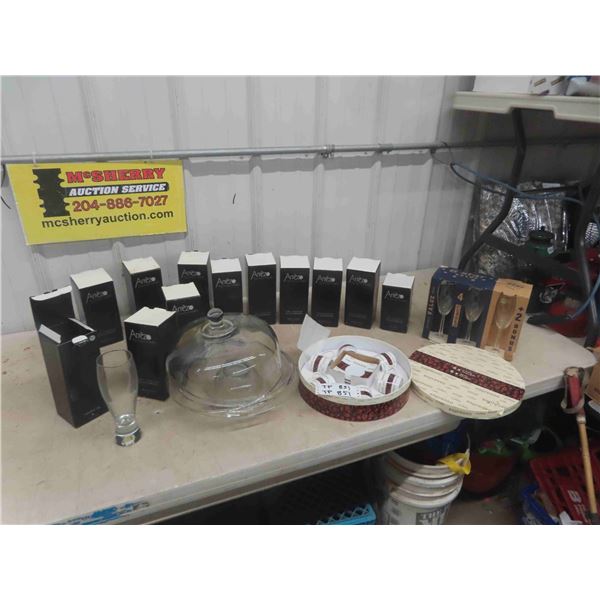 Box of New Beer Glasses + Wine Glasses