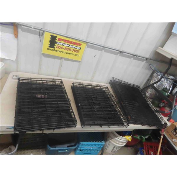 3 Dog Kennels - Each 18" x 19" x 24.5"