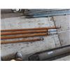 Image 6 : 6 Metal Poles with Screw Ends 74'' , 4 Wood Poles 125'' & 98''