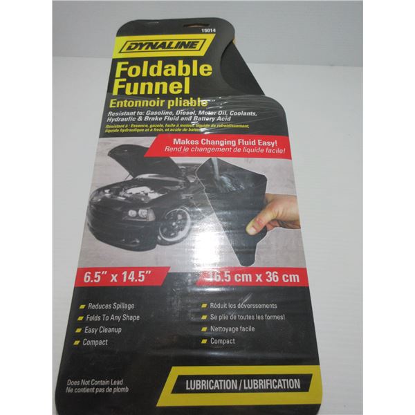 NEW:  4 FOLDABLE FUNNELS (6.5" X 14.5") (MSRP $14.95 EACH)