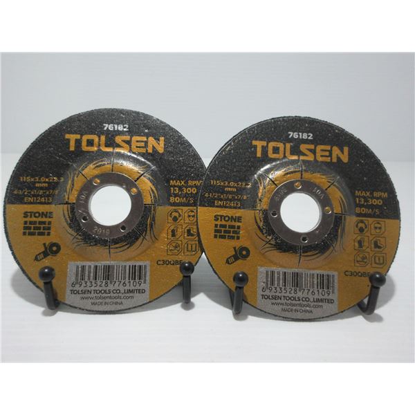 NEW:  2 TOLSEN 4.5 X 1/8 X 7/8" CUTTING DISCS