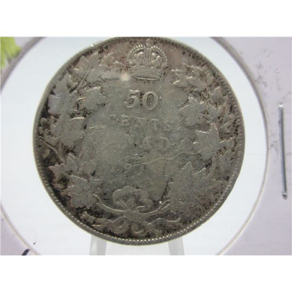 1918 CANADA KING GEORGE V SILVER HALF DOLLAR