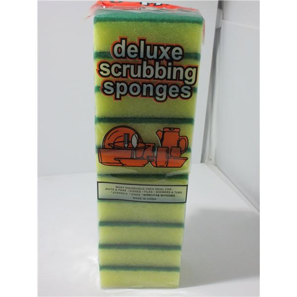 NEW:  DELUXE SCRUBBING SPONGES (10) - PER PACKAGE