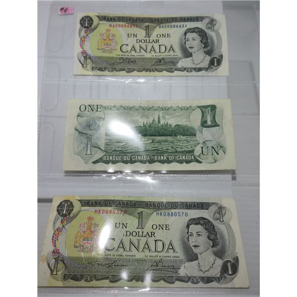 1973 STOCK SHEET CANADA $1 BILLS