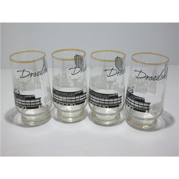 ESTATE:  4 GOLD TRIMMED DRESDEN GLASSES