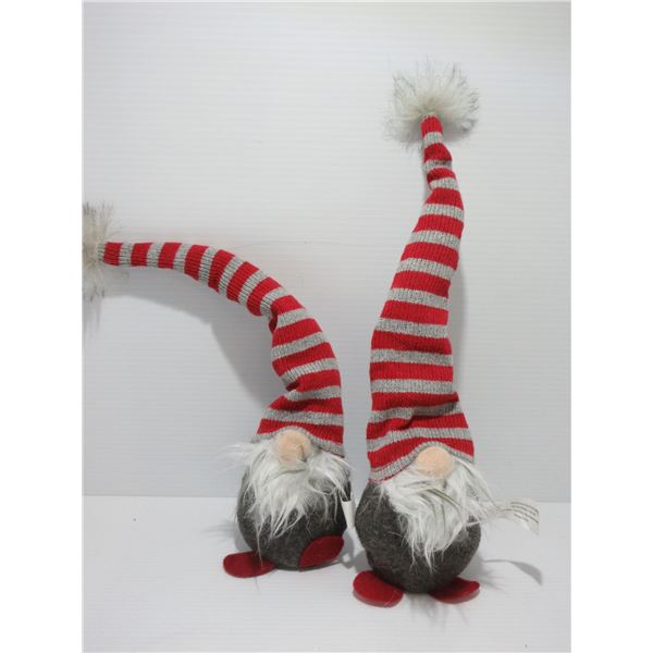 ESTATE:  2 CHRISTMAS GNOMES (STRIPES HATS/APPROX. 12" H)