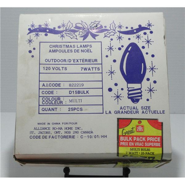 ESTATE:  PARTIAL BOX C/W CHRISTMAS LIGHT BULBS