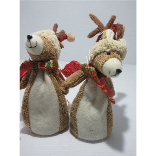 ESTATE:  2 DEER CHRISTMAS ORNAMENTS (APPROX. 9" HIGH)