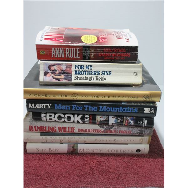 ESTATE:  8 BOOKS INCLUDING MICHAEL J. FOX, MONTY ROBERTS, ET