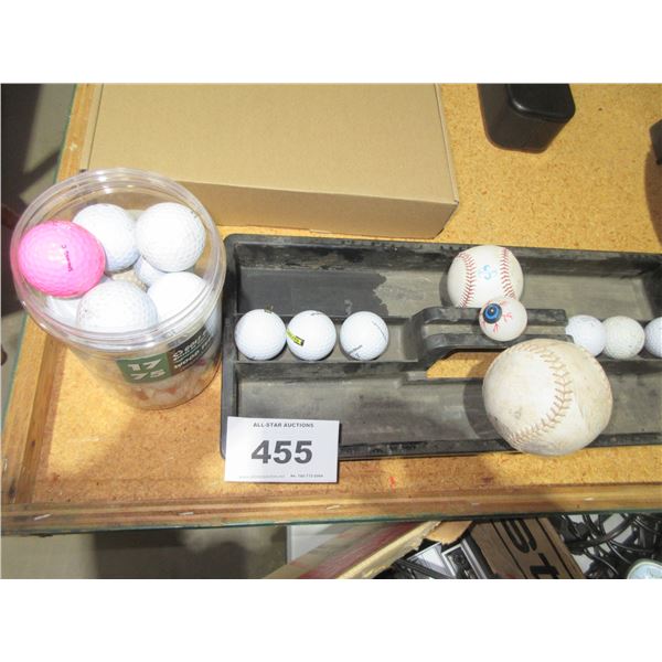 SEIZURE:  ASSORTED GOLF BALLS, SOFT BALL, TEES, TOOL TRAY