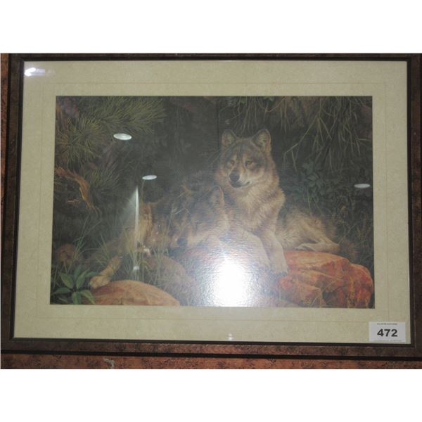 SEIZURE:  FRAMED WOLF PICTURE (44 X 33")