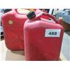 Image 1 : ESTATE:  2 RED JERRY CANS & FOLDING CAMPING CHAIR