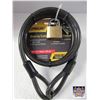 Image 1 : NEW:  3/8" X 6' SECURITY CABLE C/W LOCK & KEYS