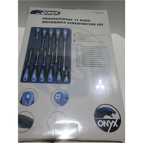 NEW:  ONYX 11 PIECE PROFESSIONAL MECHANICS SCREWDRIVER SET