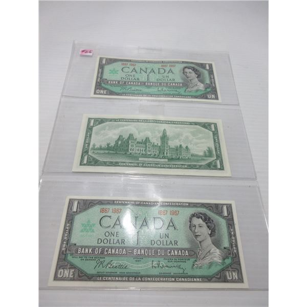 1967 CENTENNIAL SET LAST CANADA $1 BILLS