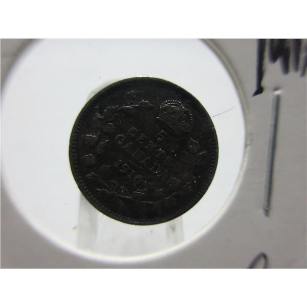 1916 CANADA KING GEORGE V SIVLER FIVE CENT COIN