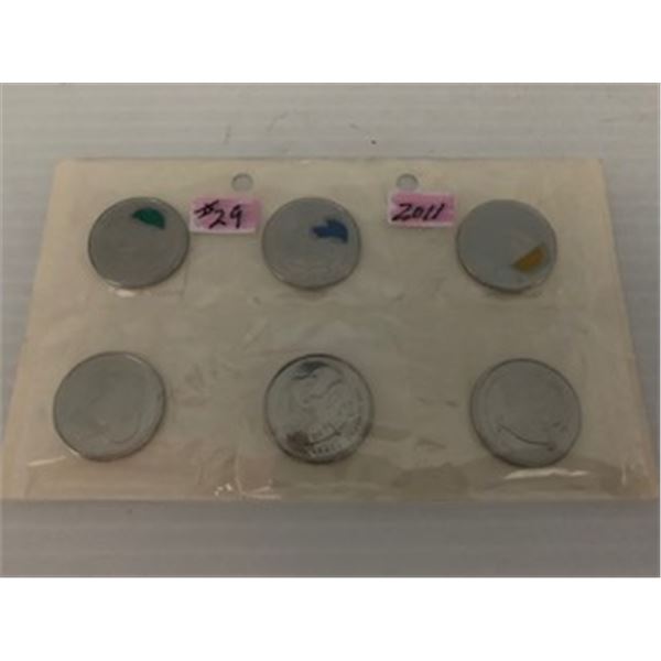2011 CANADA MINT SEALED COLORED QUARTER SET