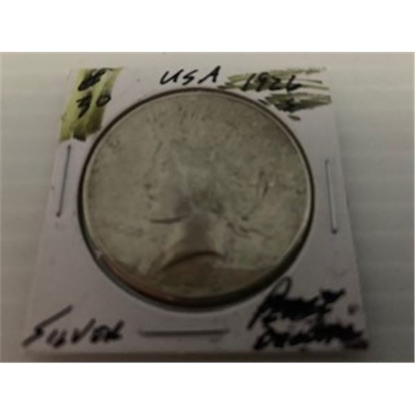 1926 'S' USA SILVER PEACE DOLLAR